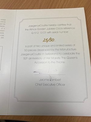 Lot 249 - Jaeger Le Coultre, a limited edition Golden...