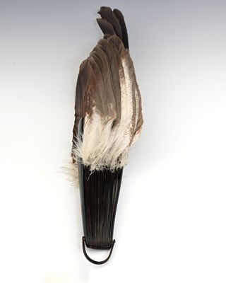 Lot 206 - A large 19th century tortoiseshell and feather...