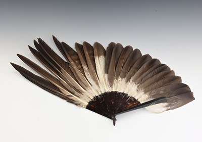 Lot 206 - A large 19th century tortoiseshell and feather...