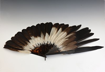 Lot 206 - A large 19th century tortoiseshell and feather...