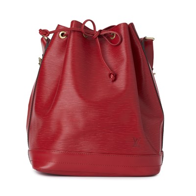 Lot 448 - Louis Vuitton, a red epi Noe GM bucket bag.
