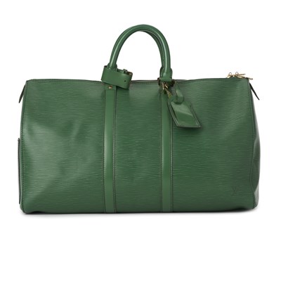 Lot 467 - Louis Vuitton, a green epi Keepall 45 luggage bag.