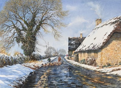 Lot 284 - Peter Hodge (British, 1949), a Cotswold lane...