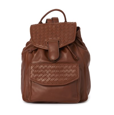 Lot 344 - Bottega Veneta, a tan leather Intrecciato backpack.