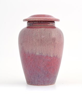 Lot 614 - Ruskin Pottery, a Souffle glazed vase and...