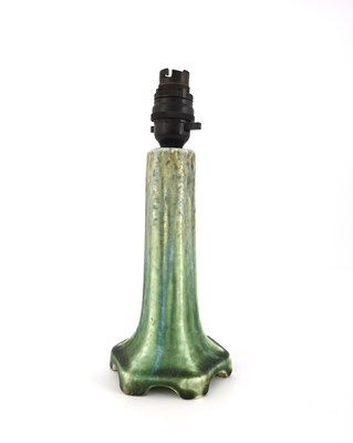 Lot 577 - Ruskin Pottery, a Crystalline glazed lamp base,...