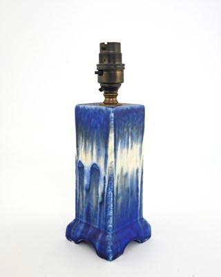 Lot 576 - Ruskin Pottery, a Crystalline glazed lamp base,...