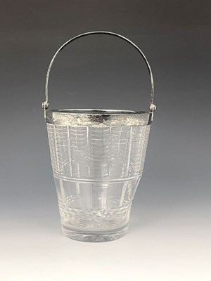 Lot 166 - An Art Deco silver mounted cut glass ice...