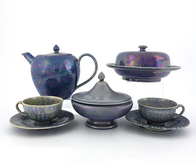 Lot 583 - Ruskin Pottery, a collection of Lustre tea...