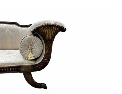 Lot 236 - A Regency mahogany framed settee, circa 1820,...