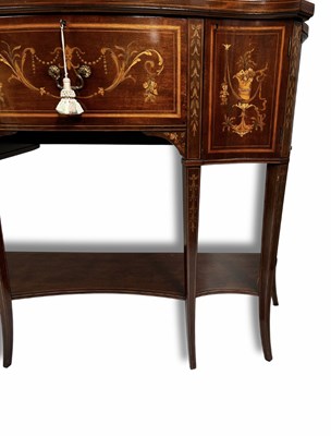 Lot 233 - An Edwardian mahogany bow-fronted vitrine,...