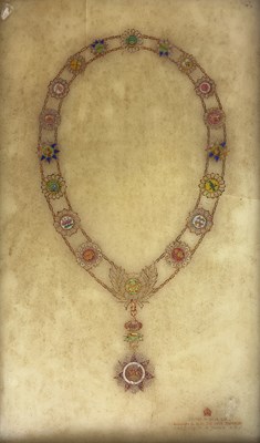 Lot 204 - Spink and Son Ltd., a wax painted design for a...