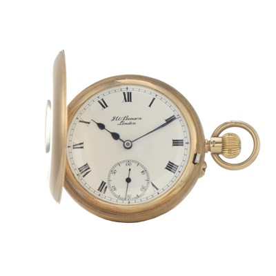 Lot 272 - J.W. Benson, a 9ct gold half-hunter pocket watch