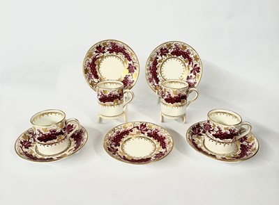 Lot 229 - Four coffee cans and five saucers, retailed by...