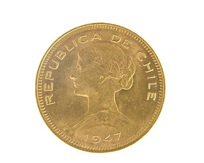 Lot 104 - Chile, 100 Pesos gold coin, 1947