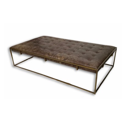 Lot 855 - An Oka 'Wallace' Coffee Table/Ottoman, brass...