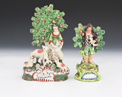 Lot 762 - Staffordshire pottery bocage figures of a...