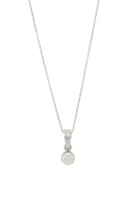 Lot 31 - An 18ct gold diamond single-stone pendant, with chain