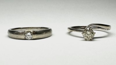 Lot 618 - Two gold diamond single-stone rings