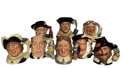 Lot 64 - Doulton Character Jugs: a collection of large...