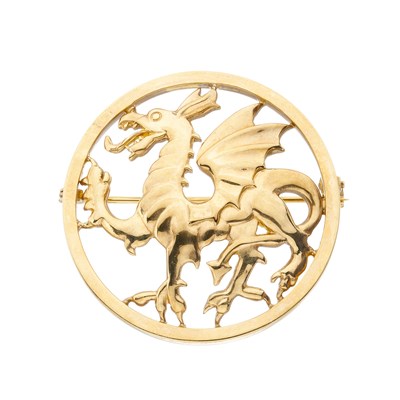 Lot 35 - Geoffrey Bellamy for Tarratt, a 9ct gold Welsh dragon brooch