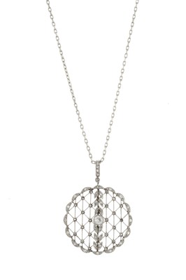 Lot 85 - A Belle Epoque diamond pendant, with chain