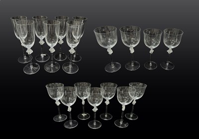 Lot 84 - Lalique: A collection of 'Roxane' glasses,...