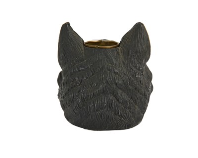 Lot 250 - A novelty patinated metal inkwell cast in the...