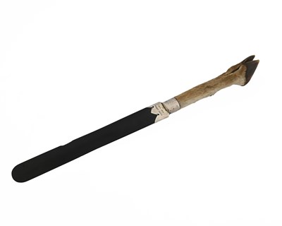Lot 223 - An ebonised page turner, silver mount...
