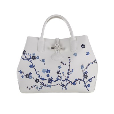 Lot 403 - Longchamp, a Roseau Sakura floral handbag