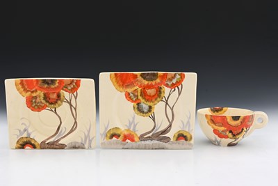 Lot 565b - Clarice Cliff, a Rhodanthe tea trio