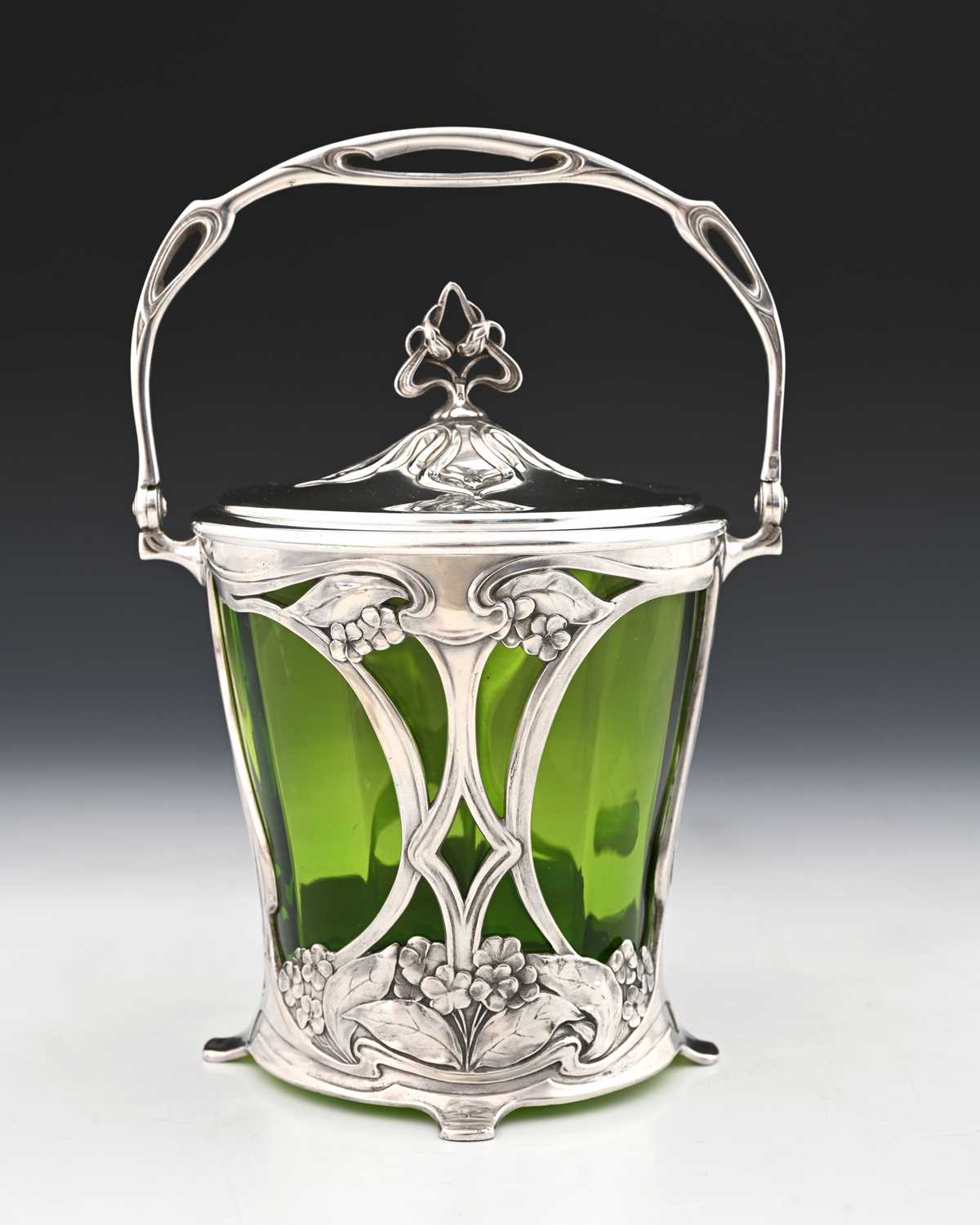 Lot 169 - WMF, a Jugendstil silver plated biscuit barrel,...