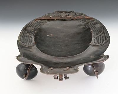 Lot 164 - An Arts and Crafts copper three branch wall...