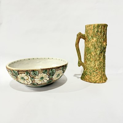 Lot 238 - An Art Deco tree bark jug with a 1960's...