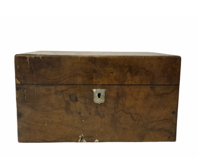 Lot 318 - A 19th century walnut veneer travel vanity...