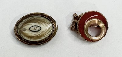 Lot 650 - Two 19th century gold memorial brooches