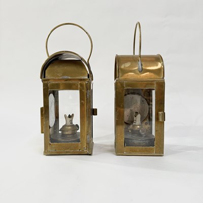 Lot 373 - Two 'Sherwoods Sound limited' brass railway...