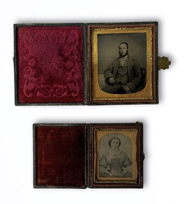 Lot 337 - Two mid 19th Century portrait daguerreotypes,...