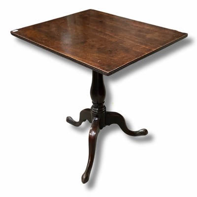 Lot 856 - George III mahogany rectangular tilt-top table...