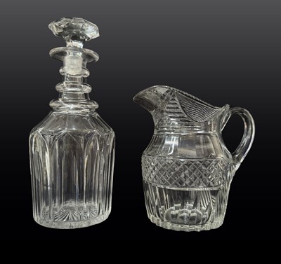 Lot 294 - Crystal/Glass: a cut glass pitcher dating from...