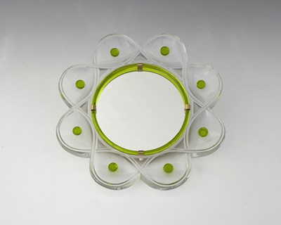 Lot 457 - Marc Lalique, a Floride (Florida) glass mirror,...