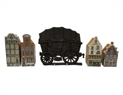 Lot 203 - A cast iron relief of a postal wagon or...