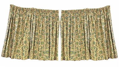 Lot 438 - Two pairs of heavily lined curtains...