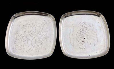 Lot 175 - Geoffrey Bellamy, a pair of Modernist silver...