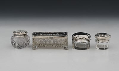 Lot 175 - An Edwardian silver and cut glass dressing...