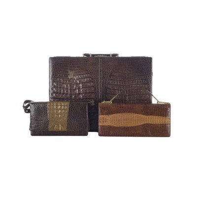 Lot 492 - A selection of vintage crocodile bags