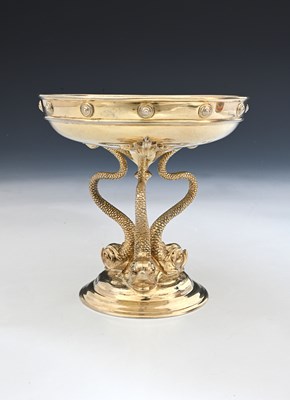 Lot 218 - A Scottish Arts and Crafts silver gilt tazza,...