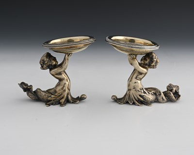 Lot 177 - Two nineteenth-century gilt metal figural salt...