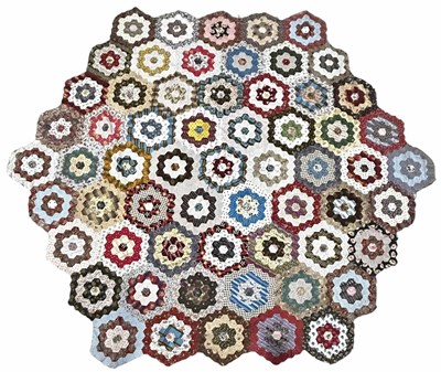 Lot 438A - A late 19th/early 20th century hexagonal panel...