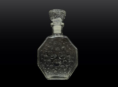 Lot 300 - Octagonal clear glass bottle and stopper after...